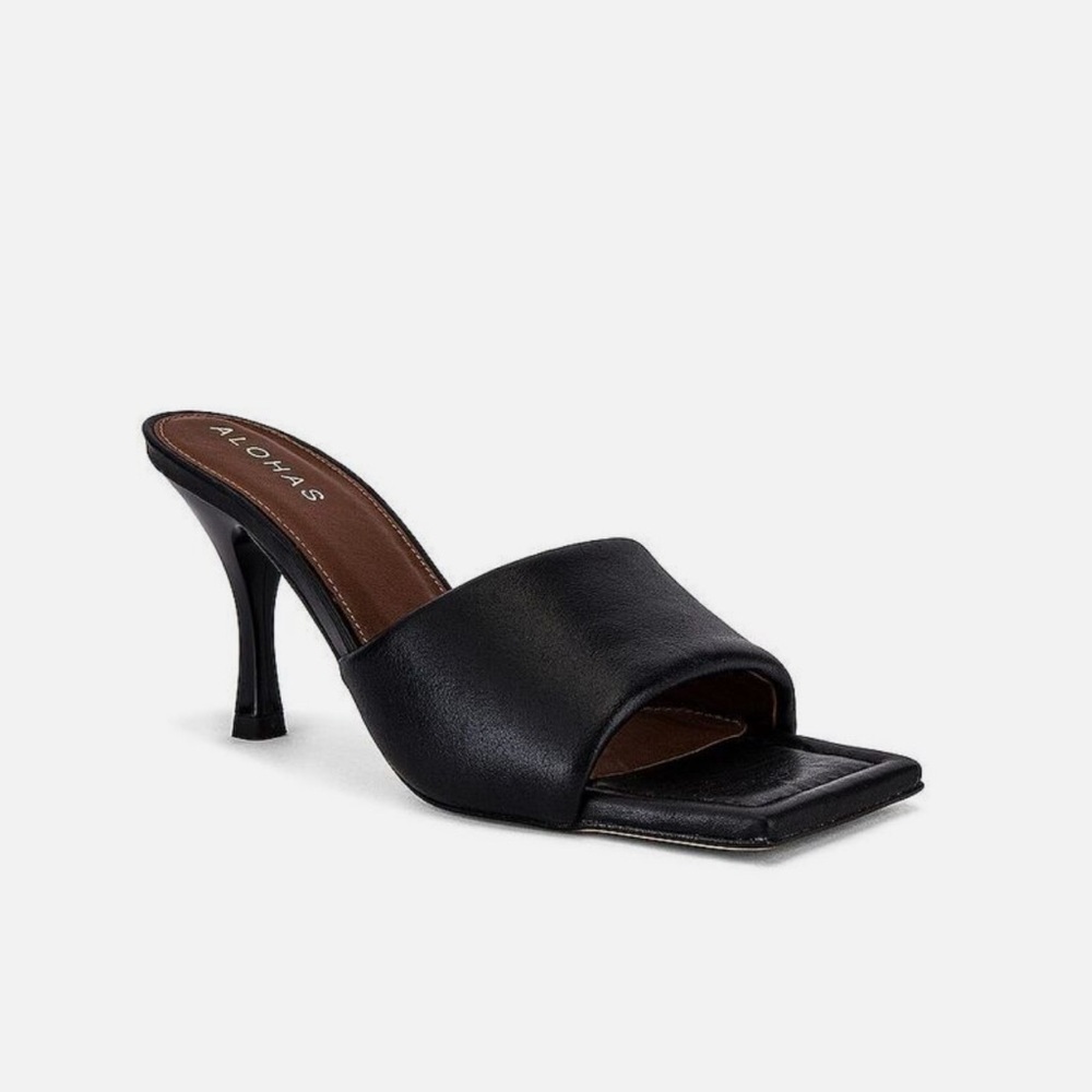 ALOHAS Puffy Mule in Black, Size 37